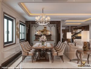 Xác định thông số chiều cao khi phòng thờ cạnh phòng ăn