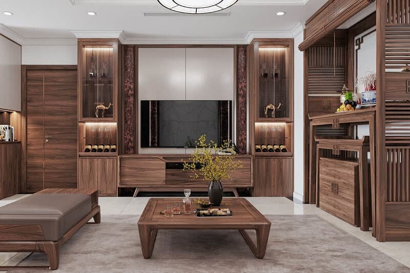 Tư Vấn Mẫu Phòng Thờ Kết Hợp Phòng Khách Chuẩn Phong Thuỷ
