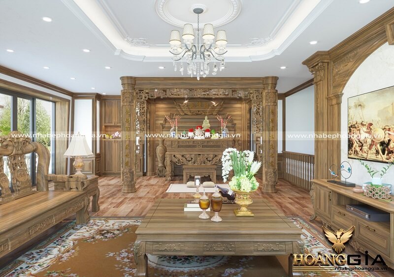 Ưu điểm của mẫu phòng thờ kết hợp phòng khách