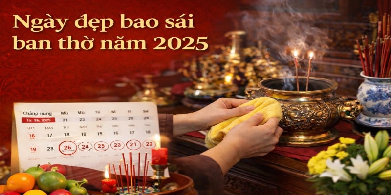 Danh sách các ngày đẹp bao sái ban thờ năm 2025