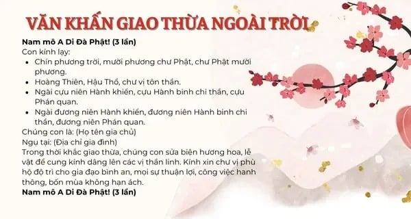 Văn khấn giao thừa ngoài trời 2025 cúng vào giờ nào đẹp