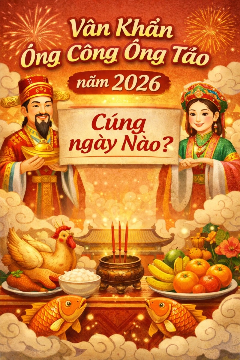 Văn khấn Ông Công Ông Táo năm 2026 cúng ngày nào?