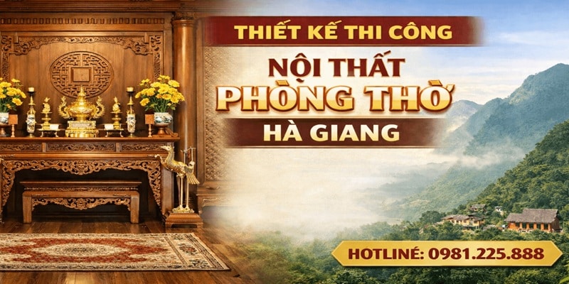 Thiết kế thi công nội thất phòng thờ Hà Giang