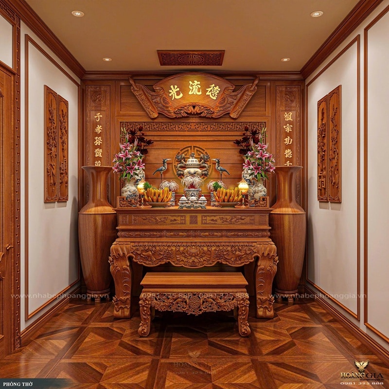 Mẫu phòng thờ đơn giản tại Ninh Bình