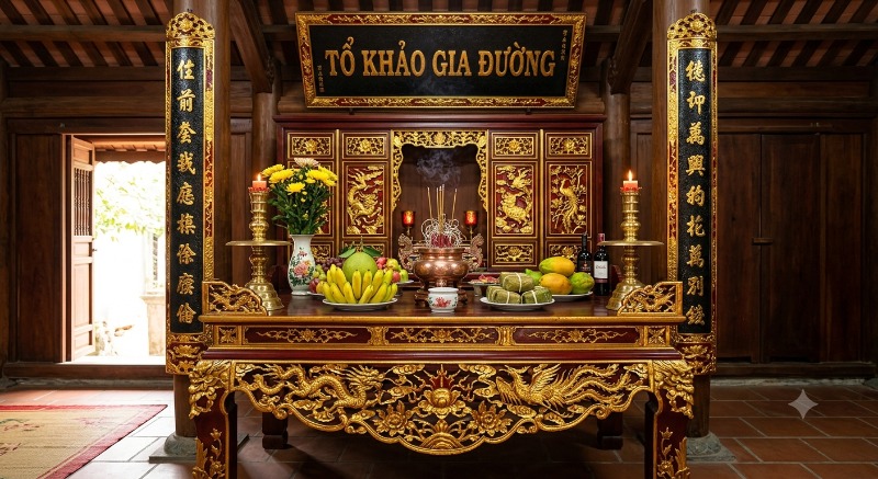 Bàn thờ Ô Xa có nhiều nét đặc trưng riêng Bàn thờ Ô Xa có nhiều nét đặc trưng riêng