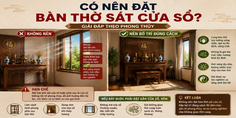 Có nên đặt phòng thờ sát cửa hay không?