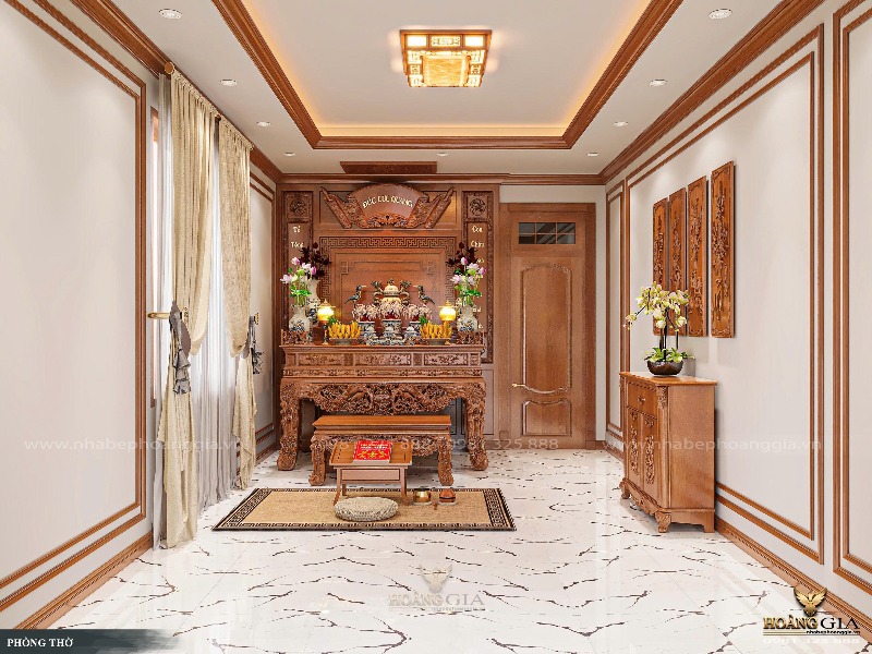 Điểm nhấn là hệ vách và câu đối